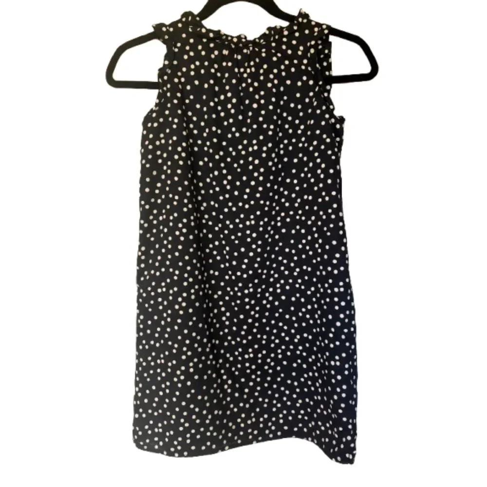 GapKids Girls Black White Polka Dot Dress Size M 8 Ruffle Neck School Party